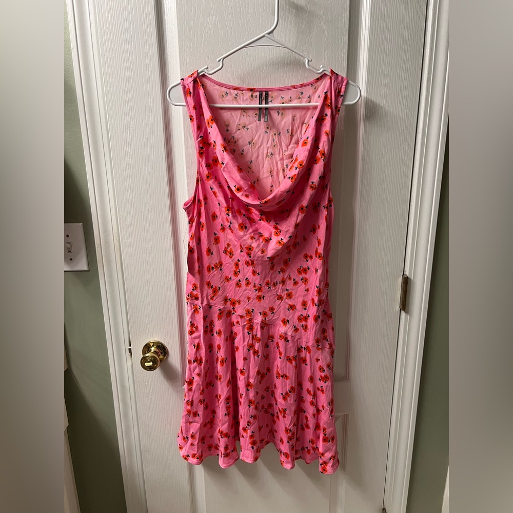 Anthropologie Pink Floral Mini Dress - Picture 2 of 6